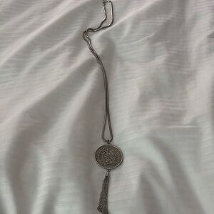 Chic Silver Tassel Pendant Necklace
